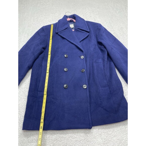 Anthropologie Maeve Coat Women Navy Double Breasted Wool Blend Preppy Large NWT - Picture 4 of 12